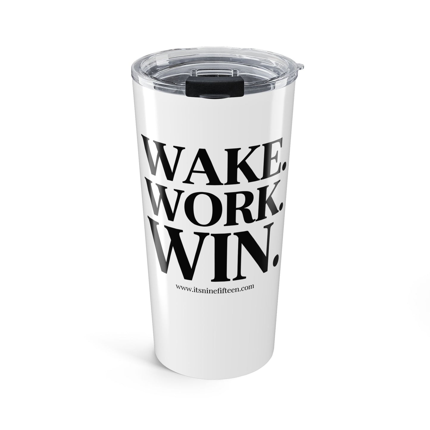 Wake. Work. Win. Travel Tumbler