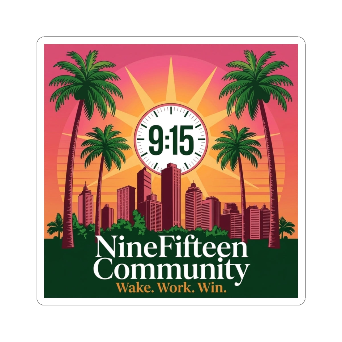 NineFifteen Pink Palm Sticker